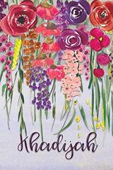 Khadijah: Personalized Lined Journal - Colorful Floral Waterfall (Customized Name Gifts)