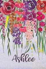 Ashlee: Personalized Lined Journal - Colorful Floral Waterfall (Customized Name Gifts)